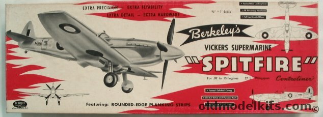 Berkeley Supermarine Spitfire Flying Model Airplane Kit, 5-8 595 plastic model kit